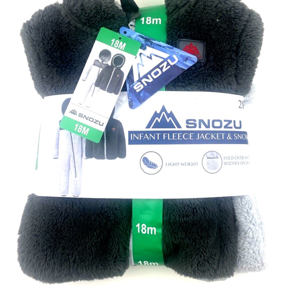 Snozu snowsuit Baby Fleece Jacket Size 18m Mittens Booties Boys Girls Hooded